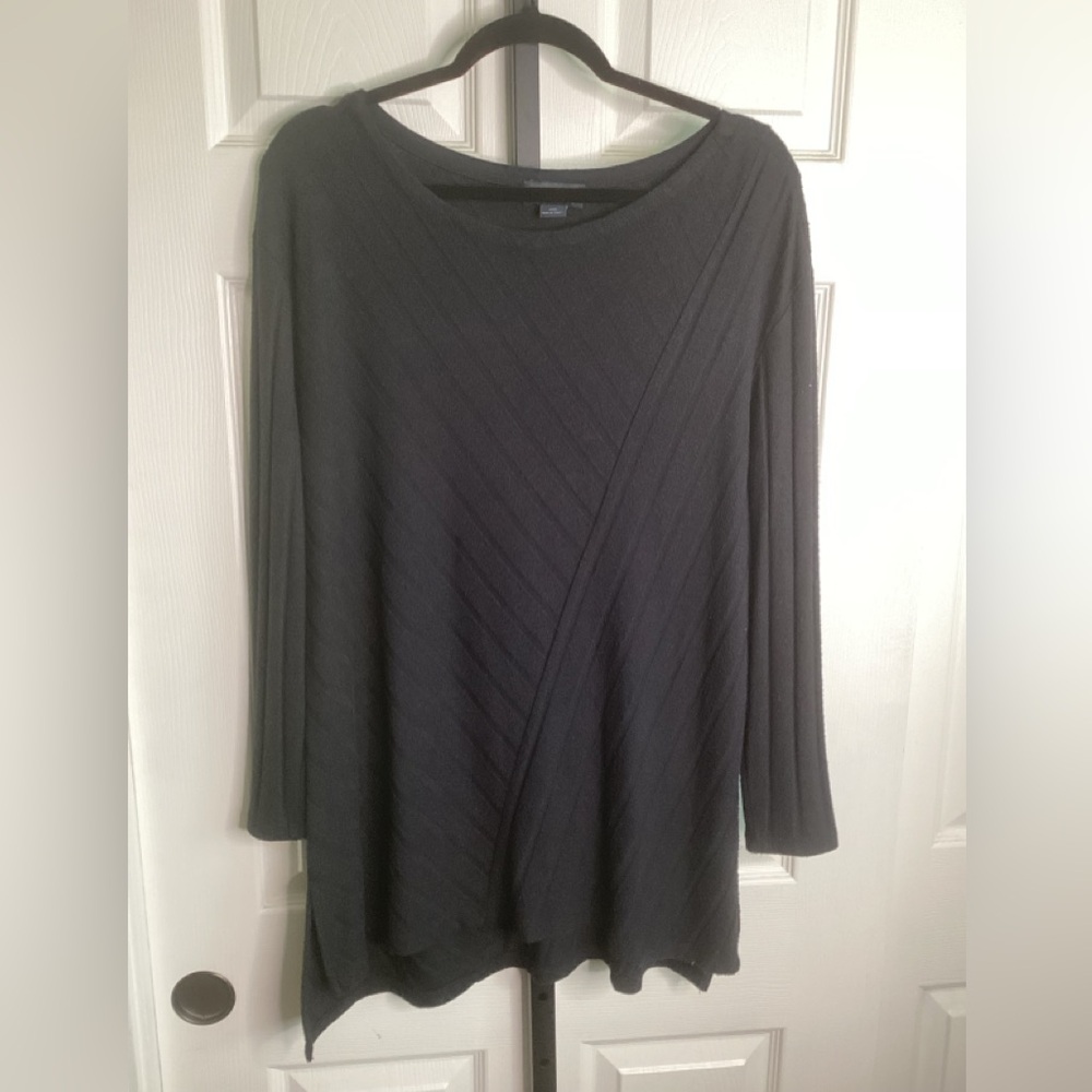 SALE - Maeve Black Diagonal Textured Sweater, size Large